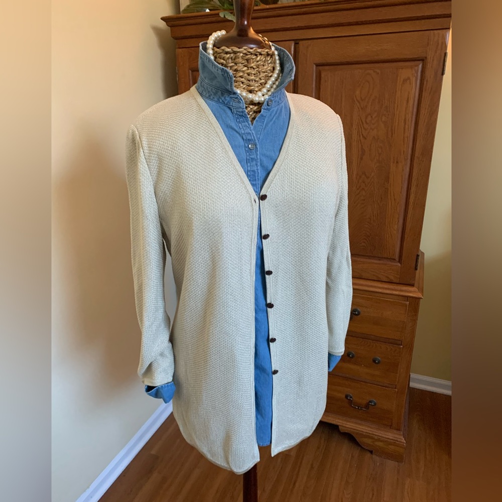 St. John Collection by Marie Gray knit cardigan FLAWED